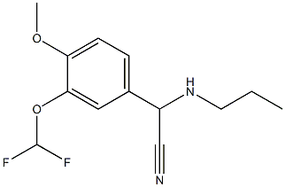 2-[3-(difluoromethoxy)-4-methoxyphenyl]-2-(propylamino)acetonitrile Struktur