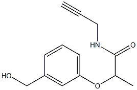 2-[3-(hydroxymethyl)phenoxy]-N-(prop-2-yn-1-yl)propanamide 化学構造式