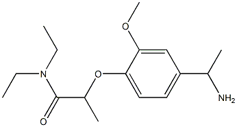 2-[4-(1-aminoethyl)-2-methoxyphenoxy]-N,N-diethylpropanamide 结构式