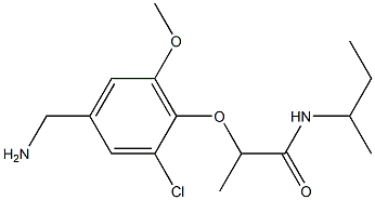 2-[4-(aminomethyl)-2-chloro-6-methoxyphenoxy]-N-(butan-2-yl)propanamide Struktur