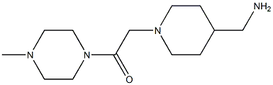 2-[4-(aminomethyl)piperidin-1-yl]-1-(4-methylpiperazin-1-yl)ethan-1-one 化学構造式