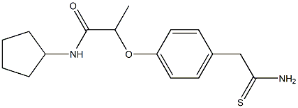 2-[4-(carbamothioylmethyl)phenoxy]-N-cyclopentylpropanamide,,结构式