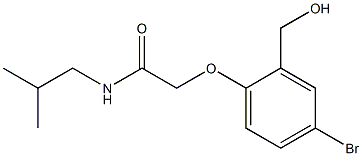 2-[4-bromo-2-(hydroxymethyl)phenoxy]-N-(2-methylpropyl)acetamide Struktur