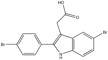 2-[5-bromo-2-(4-bromophenyl)-1H-indol-3-yl]acetic acid Structure