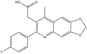 2-[6-(4-fluorophenyl)-8-methyl-2H-[1,3]dioxolo[4,5-g]quinolin-7-yl]acetic acid Structure