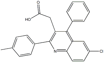 2-[6-chloro-2-(4-methylphenyl)-4-phenylquinolin-3-yl]acetic acid Structure