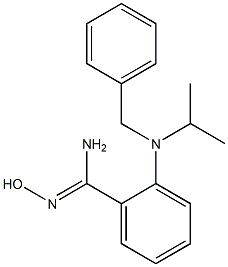 2-[benzyl(propan-2-yl)amino]-N'-hydroxybenzene-1-carboximidamide Struktur