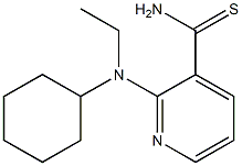 2-[cyclohexyl(ethyl)amino]pyridine-3-carbothioamide,,结构式