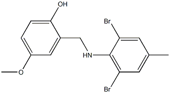 2-{[(2,6-dibromo-4-methylphenyl)amino]methyl}-4-methoxyphenol 化学構造式