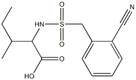 2-{[(2-cyanophenyl)methane]sulfonamido}-3-methylpentanoic acid,,结构式