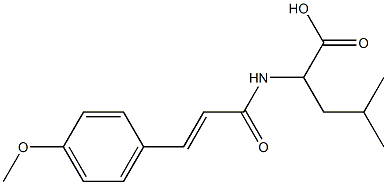2-{[(2E)-3-(4-methoxyphenyl)prop-2-enoyl]amino}-4-methylpentanoic acid 化学構造式