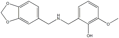 2-{[(2H-1,3-benzodioxol-5-ylmethyl)amino]methyl}-6-methoxyphenol,,结构式