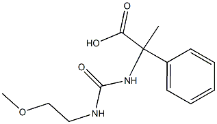 2-{[(2-methoxyethyl)carbamoyl]amino}-2-phenylpropanoic acid 化学構造式