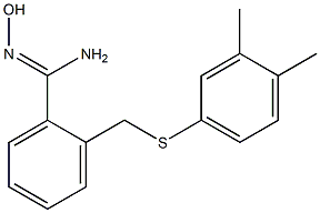 2-{[(3,4-dimethylphenyl)sulfanyl]methyl}-N'-hydroxybenzene-1-carboximidamide Struktur