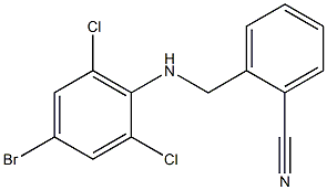 2-{[(4-bromo-2,6-dichlorophenyl)amino]methyl}benzonitrile 化学構造式