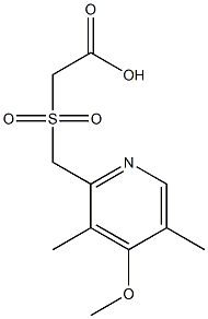 2-{[(4-methoxy-3,5-dimethylpyridin-2-yl)methane]sulfonyl}acetic acid,,结构式