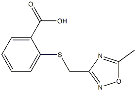 2-{[(5-methyl-1,2,4-oxadiazol-3-yl)methyl]sulfanyl}benzoic acid 化学構造式