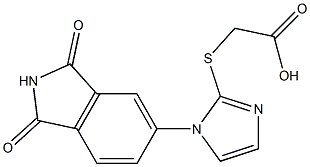 2-{[1-(1,3-dioxo-2,3-dihydro-1H-isoindol-5-yl)-1H-imidazol-2-yl]sulfanyl}acetic acid 结构式