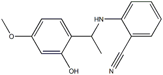 2-{[1-(2-hydroxy-4-methoxyphenyl)ethyl]amino}benzonitrile Struktur