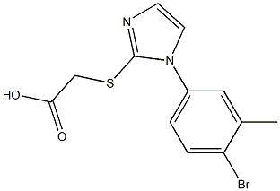 2-{[1-(4-bromo-3-methylphenyl)-1H-imidazol-2-yl]sulfanyl}acetic acid 化学構造式