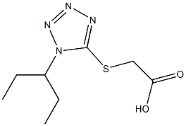 2-{[1-(pentan-3-yl)-1H-1,2,3,4-tetrazol-5-yl]sulfanyl}acetic acid 化学構造式