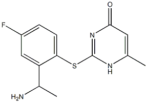 2-{[2-(1-aminoethyl)-4-fluorophenyl]sulfanyl}-6-methyl-1,4-dihydropyrimidin-4-one Structure