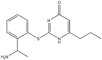 2-{[2-(1-aminoethyl)phenyl]sulfanyl}-6-propyl-1,4-dihydropyrimidin-4-one Struktur