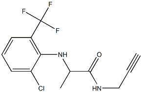 2-{[2-chloro-6-(trifluoromethyl)phenyl]amino}-N-(prop-2-yn-1-yl)propanamide,,结构式