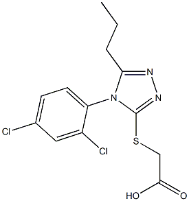 2-{[4-(2,4-dichlorophenyl)-5-propyl-4H-1,2,4-triazol-3-yl]sulfanyl}acetic acid Struktur