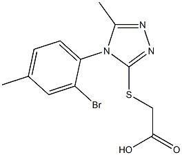 2-{[4-(2-bromo-4-methylphenyl)-5-methyl-4H-1,2,4-triazol-3-yl]sulfanyl}acetic acid,,结构式