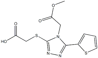 2-{[4-(2-methoxy-2-oxoethyl)-5-(thiophen-2-yl)-4H-1,2,4-triazol-3-yl]sulfanyl}acetic acid Structure