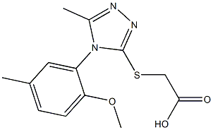 2-{[4-(2-methoxy-5-methylphenyl)-5-methyl-4H-1,2,4-triazol-3-yl]sulfanyl}acetic acid,,结构式