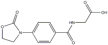 2-{[4-(2-oxo-1,3-oxazolidin-3-yl)phenyl]formamido}acetic acid Struktur