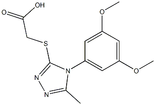 2-{[4-(3,5-dimethoxyphenyl)-5-methyl-4H-1,2,4-triazol-3-yl]sulfanyl}acetic acid,,结构式