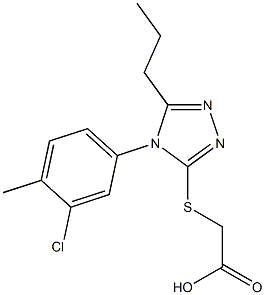 2-{[4-(3-chloro-4-methylphenyl)-5-propyl-4H-1,2,4-triazol-3-yl]sulfanyl}acetic acid 化学構造式