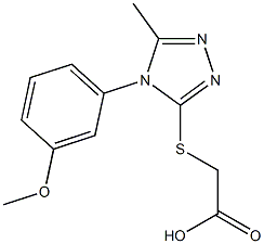 2-{[4-(3-methoxyphenyl)-5-methyl-4H-1,2,4-triazol-3-yl]sulfanyl}acetic acid,,结构式