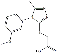 2-{[4-(3-methoxyphenyl)-5-methyl-4H-1,2,4-triazol-3-yl]sulfanyl}acetic acid 结构式