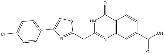 2-{[4-(4-chlorophenyl)-1,3-thiazol-2-yl]methyl}-4-oxo-3,4-dihydroquinazoline-7-carboxylic acid 结构式