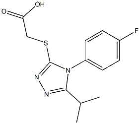 2-{[4-(4-fluorophenyl)-5-(propan-2-yl)-4H-1,2,4-triazol-3-yl]sulfanyl}acetic acid,,结构式