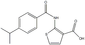 2-{[4-(propan-2-yl)benzene]amido}thiophene-3-carboxylic acid Struktur