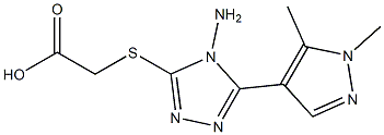 2-{[4-amino-5-(1,5-dimethyl-1H-pyrazol-4-yl)-4H-1,2,4-triazol-3-yl]sulfanyl}acetic acid 结构式