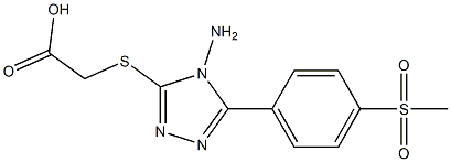 2-{[4-amino-5-(4-methanesulfonylphenyl)-4H-1,2,4-triazol-3-yl]sulfanyl}acetic acid 化学構造式