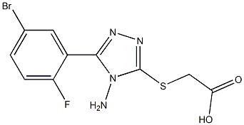 2-{[4-amino-5-(5-bromo-2-fluorophenyl)-4H-1,2,4-triazol-3-yl]sulfanyl}acetic acid 化学構造式