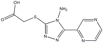 2-{[4-amino-5-(pyrazin-2-yl)-4H-1,2,4-triazol-3-yl]sulfanyl}acetic acid Struktur