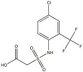 2-{[4-chloro-2-(trifluoromethyl)phenyl]sulfamoyl}acetic acid,,结构式