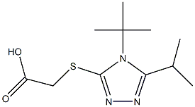 2-{[4-tert-butyl-5-(propan-2-yl)-4H-1,2,4-triazol-3-yl]sulfanyl}acetic acid Struktur