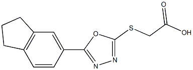 2-{[5-(2,3-dihydro-1H-inden-5-yl)-1,3,4-oxadiazol-2-yl]sulfanyl}acetic acid Structure