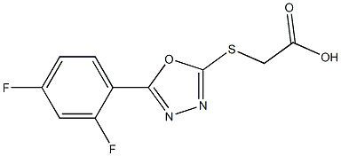 2-{[5-(2,4-difluorophenyl)-1,3,4-oxadiazol-2-yl]sulfanyl}acetic acid,,结构式