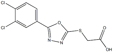 2-{[5-(3,4-dichlorophenyl)-1,3,4-oxadiazol-2-yl]sulfanyl}acetic acid 化学構造式