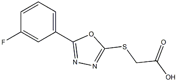 2-{[5-(3-fluorophenyl)-1,3,4-oxadiazol-2-yl]sulfanyl}acetic acid 化学構造式